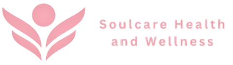 Pink wellness logo on black background
