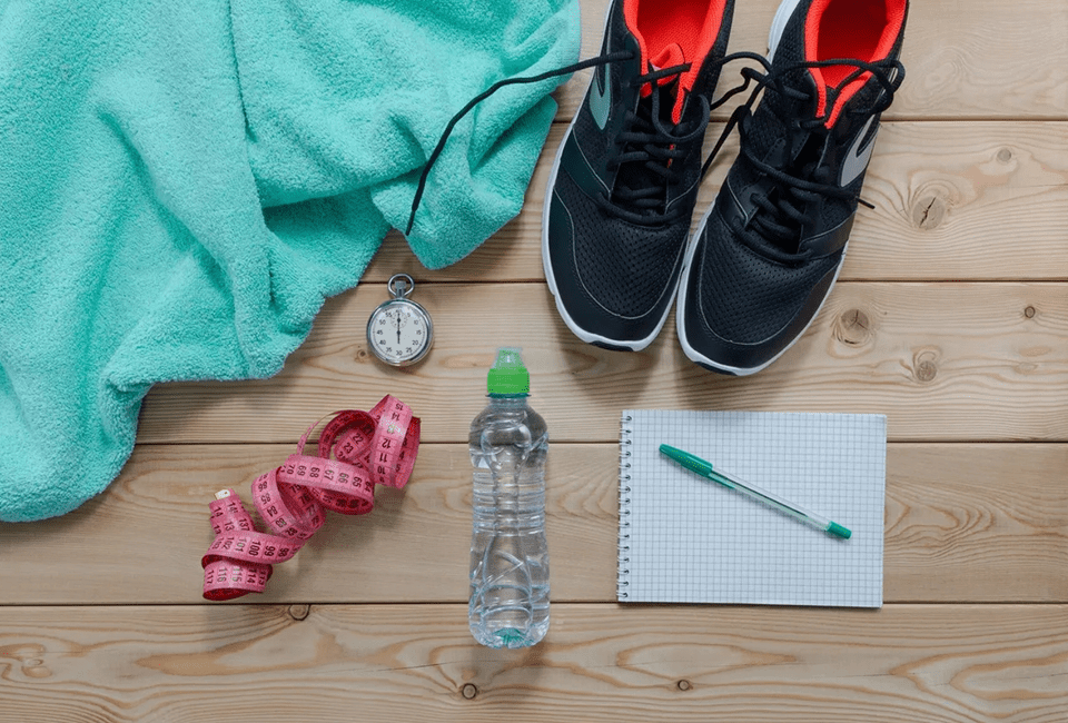 Exercise equipment and notepad layout